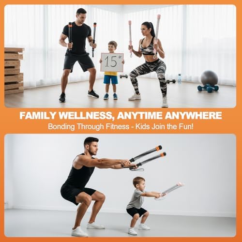 Adjustable Weighted Ropeless Battle Ropes for Home Gym, Heavy Duty Portable Workout Rope for Strength Building & Low-Impact Cardio, Fitness Equipment for Men & Women with HIIT Training