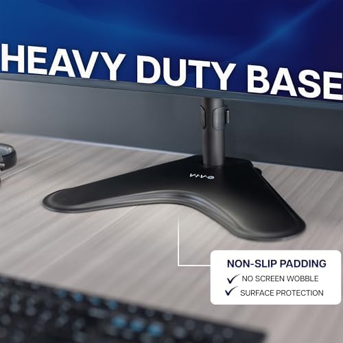 VIVO Dual Monitor Desk Stand Free-Standing LCD Mount, Holds in Stacked Vertical Position 2 Ultrawide Screens up to 34 inches, Black, STAND-V002L