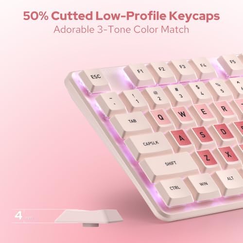 Redragon BS8531 Wireless 104-Key Low-Profile Keyboard, 4000 DPI Mouse Combo