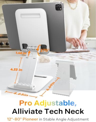LISEN for iPad Stand Adjustable Tablet Holder Desk, iPad Accessories White