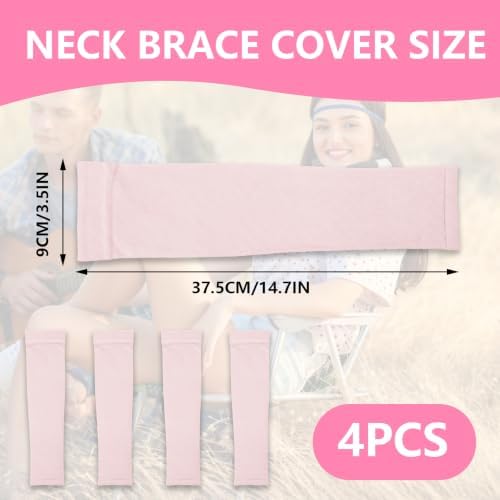 4 Pcs Breathable Neck Brace Covers, Cervical Support Sleeves, Unisex