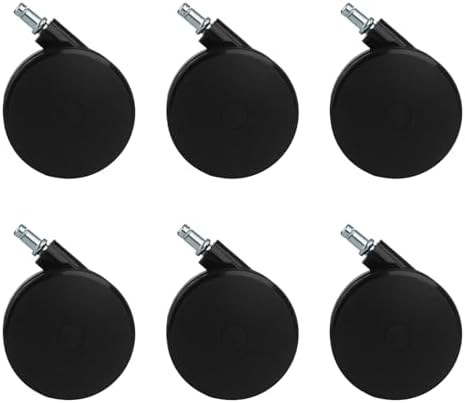 6 Pcs 4'' Extra Large Chair Wheels, Heavy Duty Office Twin Chair Casters Replacement 7/16 x 7/8 Grip Ring for Furniture Hardwood Floor Computer Desks
