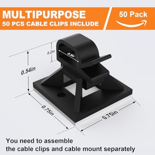 200 Pack 3/4" Zip Tie Adhesive Mounts Self Adhesive Cable Tie Base Holders with Multi-Purpose Tie wire clips with screw hole,Anchor stick on wire holder with White and Black