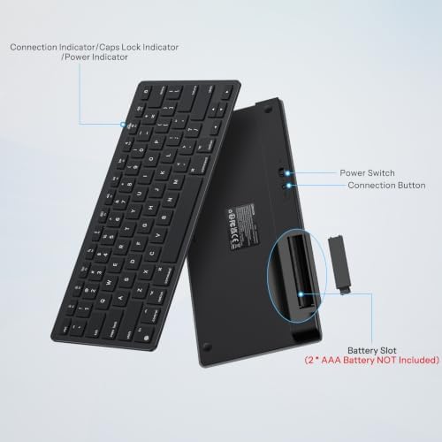 OMOTON Ultra-Slim Wireless Keyboard for Mac (MacOS 10.10+), Compact Size
