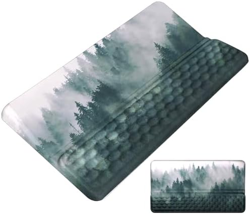 Keyboard Stand with Wrist Rest Keyboard Pad with Wrist Support Keyboard Wrist Rest for Computer Keyboard Stand for Desktop Ergonomic Keyboard Tilt Riser for Desk Office Home Gaming Room Green Forest