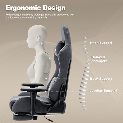 Symino Ergonomic Gaming Chair with 155° Recline & Footrest