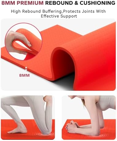 HAPBEAR Large Yoga Mat - 72"x36" Extra Wide Exercise Mat - 1/4" Thick Dual Color PVC | Anti-Slip Surface & High Cushioning - Ideal for Yoga, Pilates & Home Workouts - Bonus Mesh Bag