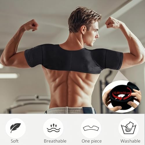 Double Shoulder Brace,Concealed Double Shoulder Brace for Sports Lovers,Comfortable and Breathable Shoulders Braces for Chronic Tendinitis Pain Relief,Outdoor Sports,Sleeping,Running (X-Large)