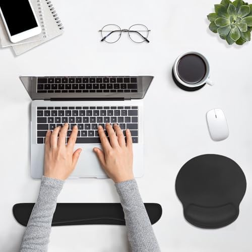 Britimes Ergonomic Mouse Pad Set with Wrist Rest, Black