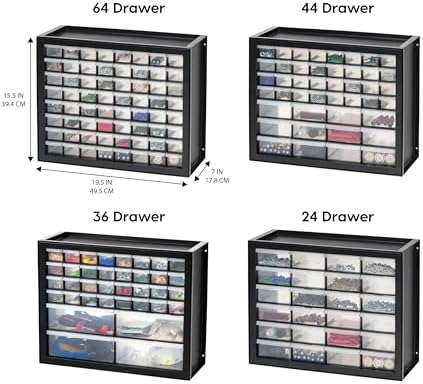 IRIS USA 36-Drawer Storage Cabinet, Garage Tool Screws, Made in USA, Black