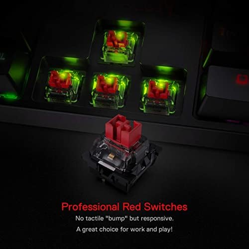Redragon K582 Wired RGB Mechanical Gaming Keyboard, 104-Key Standard Layout