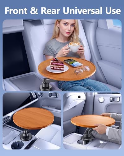 Tesla Model 3 Y Wood Car Cup Holder Tray Table for iPad Laptop Food