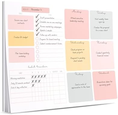 Lamare Weekly Planner Notepad – Premium Undated Weekly To Do List Notepad