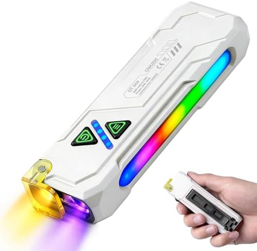 EDC Flat Flashlight Rechargeable, Pocket Light, with UV Light White