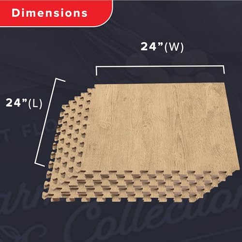 Forest Floor Farmhouse 3/8 Inch Thick Printed Foam Tiles, Premium Wood Grain Interlocking Foam Floor Mats, Anti-Fatigue Flooring – Stylish Flooring Solution