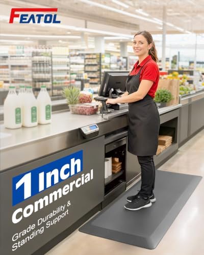 FEATOL 1 Inch Extra Thick Anti-Fatigue Mat for Standing Desk & Kitchen