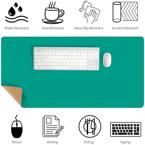 Bloss Green Desk Mat, Leather Desk Pad, Desk Matt for Desktop, Waterproof Desk Pad Mat, Computer Mat for Office Work/Home/Decor/Desk Protector/Cover(31.5 x 15.7 Inches)
