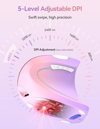 TECKNET Wireless Ergonomic Mouse, Rechargeable Wireless Vertical Mouse