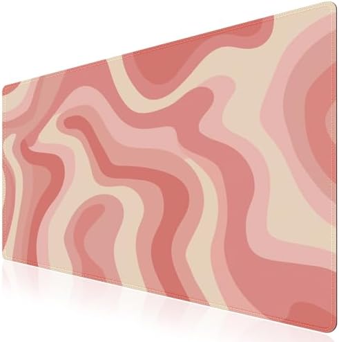 iCasso Desk Pad,Desk Matt for Desktop,Cute Mouse Pad,Pink Topographic