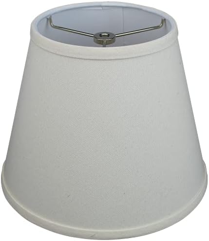 FenchelShades.com Lampshade 6" Top Diameter x 10" Bottom Diameter x 8" Slant Height 6x10x8" with Spider Attachment Diameter 0.4 Inch for Lamps with a Harp (Linen Beige Homespun)