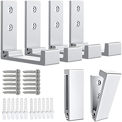 OHIYO 6Pcs Foldable Hooks for Hanging Coat & Bags & Hat & Key Wall Mounted Heavy Duty Aluminum Alloy Folding Coat Hooks with 12pcs Screws for Headphones Holder or Wall Hanger Hook(Matte Silver)