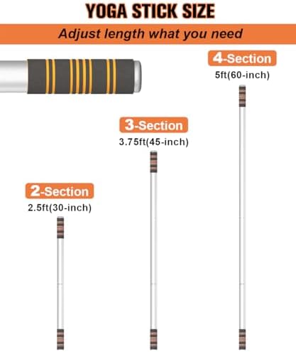 Queension 5ft Yoga Stick Adjustable Stretching Bar for Mobility & Balance