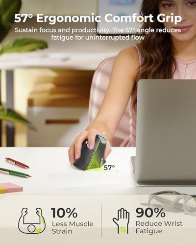 seenda MOU-302 Wireless Bluetooth Ergonomic Vertical Mouse with Volume Knob