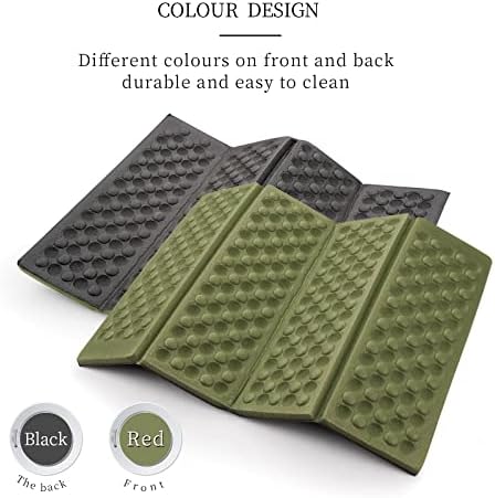 AceCamp 3940 Portable Lightweight Mini Waterproof Folding Mat, Foam Sitting Pad for Outdoor Activities, Foldable Kneeling and Seat Cushion for Comfort, Red