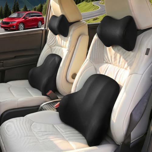 Car Pillow for Honda Odyssey,Car Neck Pillow,Lumbar Support Pillow for Car,Memory Foam Pillow,Ergonomic Pillow,Adjustable and Washable,Car Essentials for Long Trips,Car Accessories,Ice Silk,1 Set