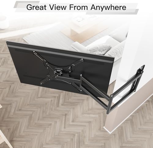 ELIVED Long Arm TV Wall Mount for Most 26-65 Inch TVs, 37.4 Inch Long Extension TV Mount Swivel and Tilt, Max VESA 400x400mm, Full Motion Wall Mount tv Bracket Holds up to 77 lbs. (Pack of 2)