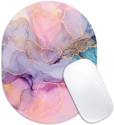 Oval Mouse Pad 6x8in Non-Slip for Laptop,Dream Marble