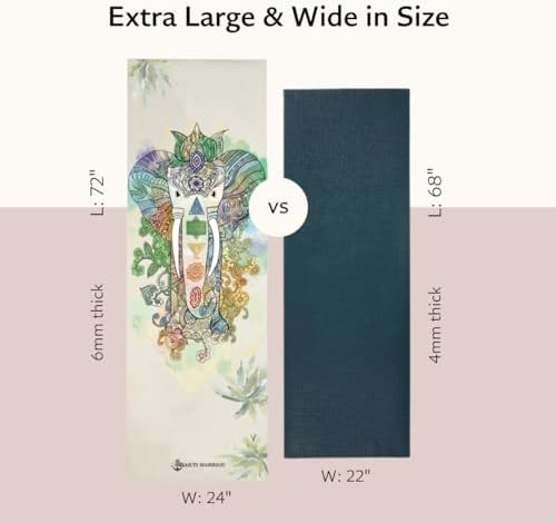 Shakti Warrior TPE Yoga Mat (72 inch x 24 inch x 6mm Thick)