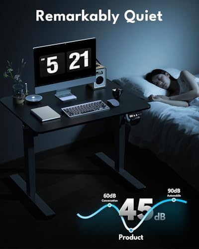 Small Electric Standing Desk, Gaming Desk, 31.5x24 Inch, Black