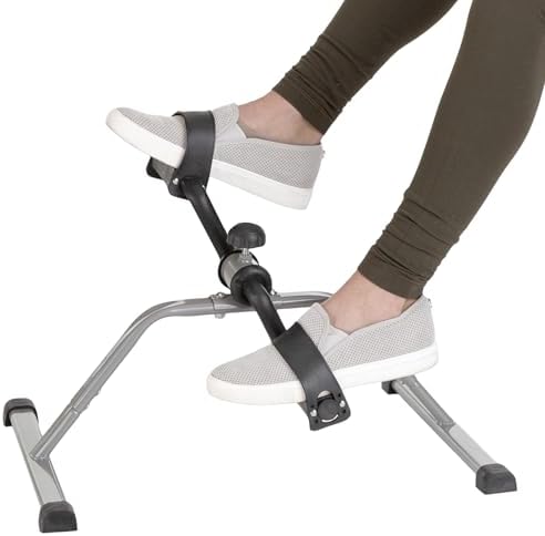 Under Desk Exercise Bike Pedal Exerciser – Mini Stationary Cycle with Adjustable Resistance, Calorie Tracker & Foldable Design – Compact Pedal Machine for Home, Office, or Physical Therapy by Wakeman