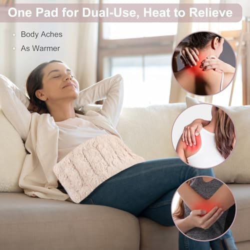 SuzziPad Microwave Heating Pad for Muscle Soreness Fatigue, 7"X16", Beige
