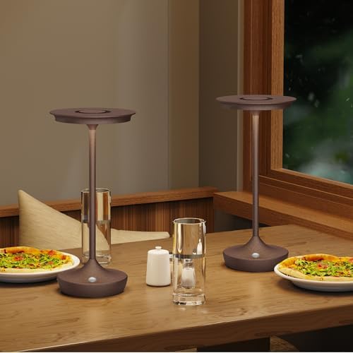 LED Cordless Table Lamp 6000mAh Rechargeable Battery Outdoor Light Rust