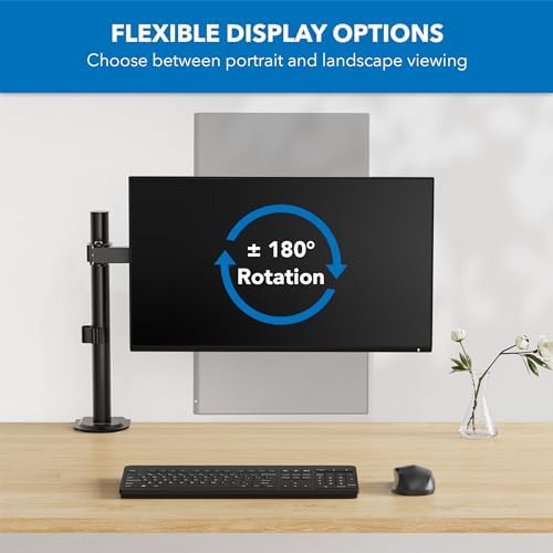 Mount-It Single Monitor Arm Desk Mount, Steel Full Motion, Black