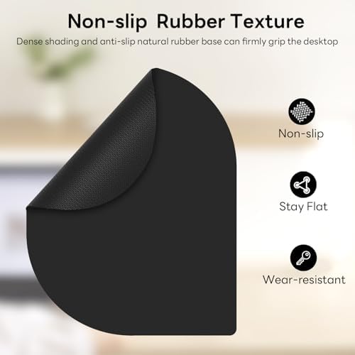 Contoured Oval Mouse Pad 6x8in Non-Slip for Laptop,Black