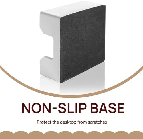 Concrete Sticky Note Holder for 3x3″ Notes - Cement Self-Stick Note Memo Pad Holder Notepad Dispenser Organizer - Modern Desk Accessory for Office & Home, White