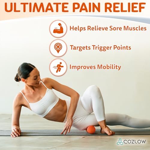 Peanut Massage Ball - Deep Tissue Therapy, Pain Relief - Energizing Orange