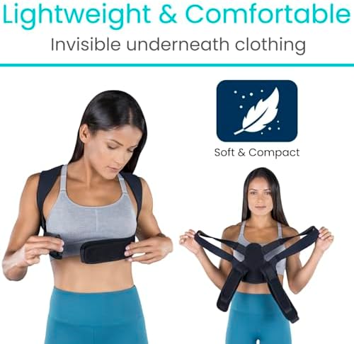 Vive Posture Corrector for Women & Men - Upper Back Brace for Kyphosis