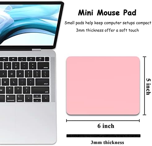 Dapesuom Small Mouse Pad, 5 x 6 Inch Thick Rubber Premium-Textured Non-Slip Portable & Washable Mini Mouse Mat for Women Men Wireless Laptops Keyboard Tray Gaming Computer Office Travel, Pink