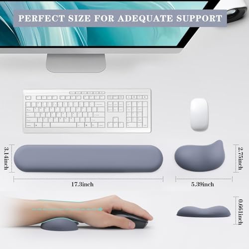 Ergonomic Wrist Rest for Computer Keyboard and Mouse Set with Wrist Support