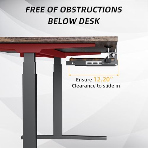 ETHU Under Desk Keyboard Tray with Metal Slide Rail, 26.8x11.8", Walnut