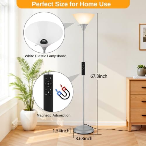 Coucrek Floor Lamp for Living Room, Torchiere Standing Light