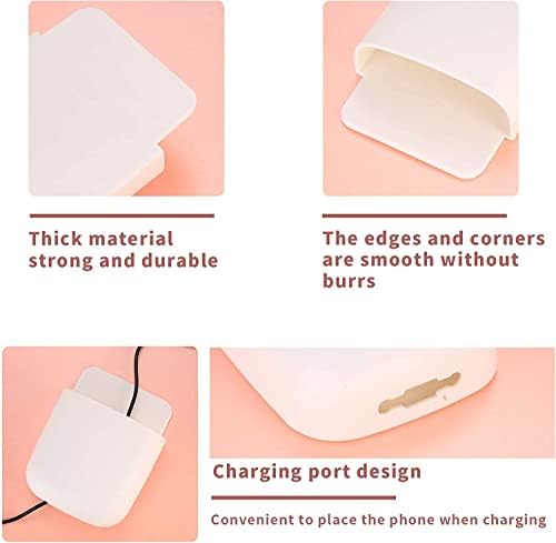 6 Pcs Remote Control Holder Wall Mounted, Self-Adhesive Wall Mount Phone Pen Pencil Makeup Brushes Glasses Holder Storage Box Organizer for Wall Beside Table (3 White+ 3 Grey)