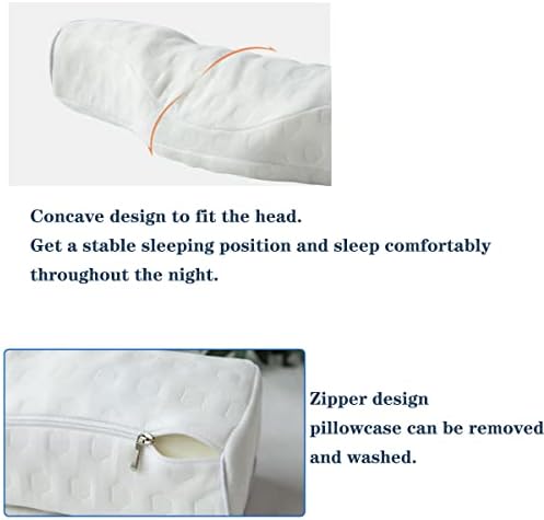Cervical Neck Pillow for Pain Relief Sleeping, Neck roll Pillow Memory Foam for Stiff Neck Pain Relief ，Travel Bolster Pillow for Bed for Side Sleepers Back Sleeper. (White)
