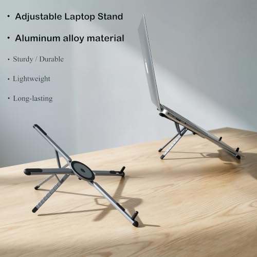 ZhaoCo 3-in-1 Foldable Magnetic Stand for Laptop, Tablet & Phone, Grey