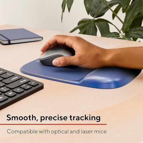 STAPLES TECH Gel Mouse Pad and Wrist Rest Combo, Blue Crystal