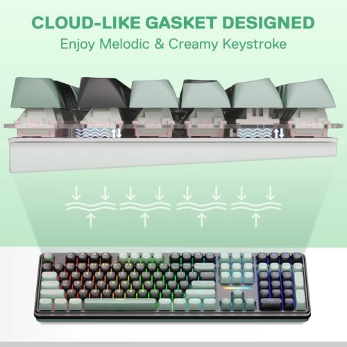 Redragon K745 PRO Wireless 108-Key Gasket RGB Gaming Keyboard, 4 Hotkeys
